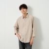 【てまラク】さらさら無地７分袖シャツ