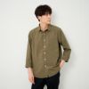 【てまラク】さらさら無地７分袖シャツ