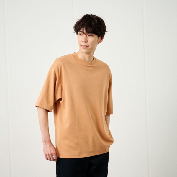 【ピースフィットクール】　スムース無地五分袖Ｔシャツ