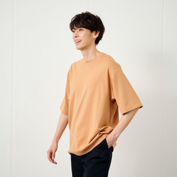 【ピースフィットクール】　スムース無地五分袖Ｔシャツ