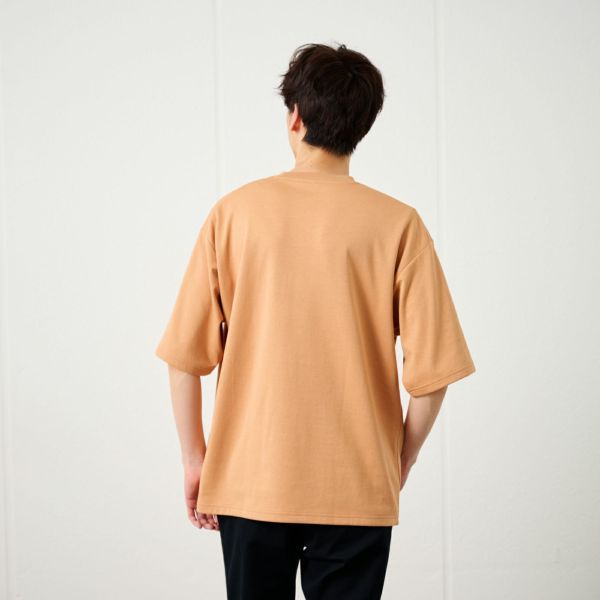 【ピースフィットクール】　スムース無地五分袖Ｔシャツ