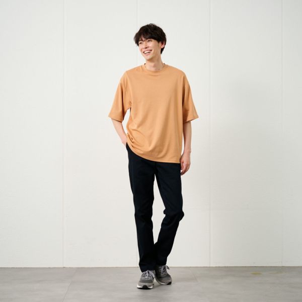 【ピースフィットクール】　スムース無地五分袖Ｔシャツ