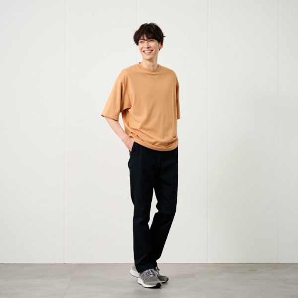 【ピースフィットクール】　スムース無地五分袖Ｔシャツ