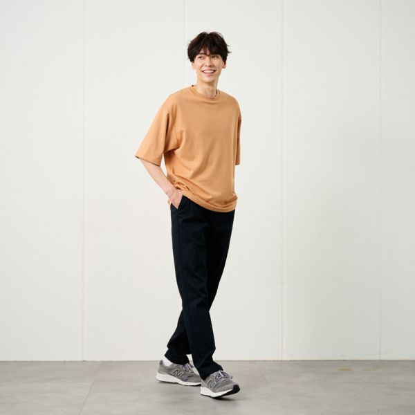 【ピースフィットクール】　スムース無地五分袖Ｔシャツ