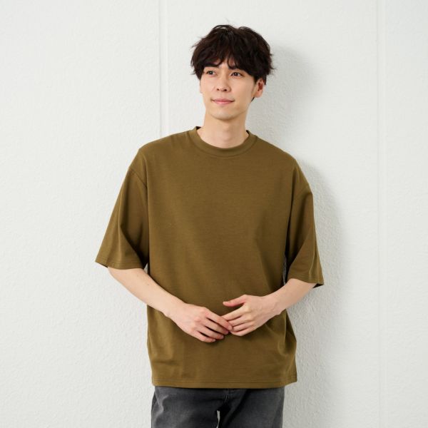 【ピースフィットクール】　スムース無地五分袖Ｔシャツ