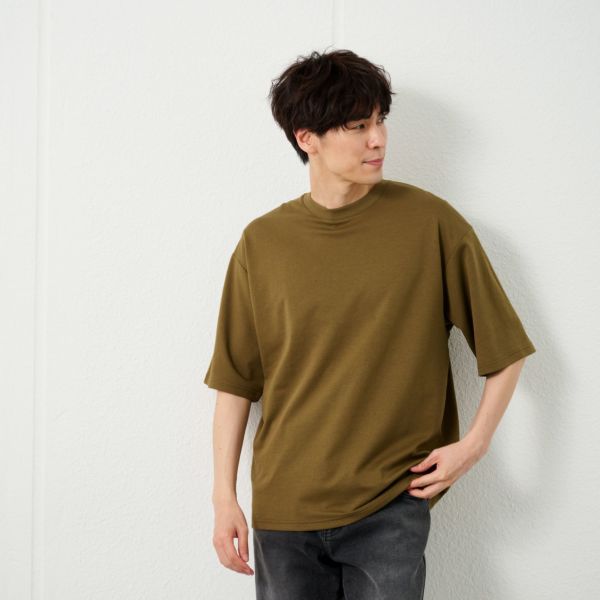 【ピースフィットクール】　スムース無地五分袖Ｔシャツ
