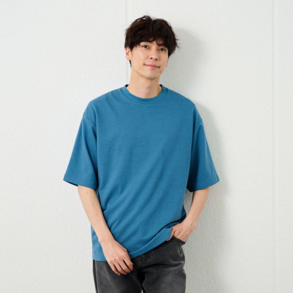 【ピースフィットクール】　スムース無地五分袖Ｔシャツ