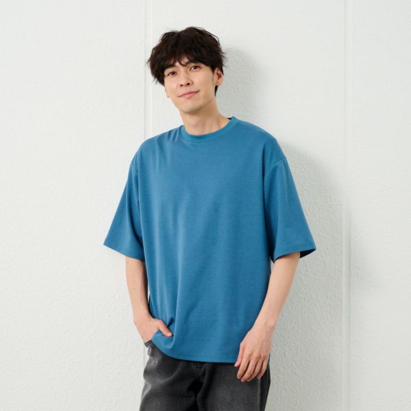 【ピースフィットクール】　スムース無地五分袖Ｔシャツ