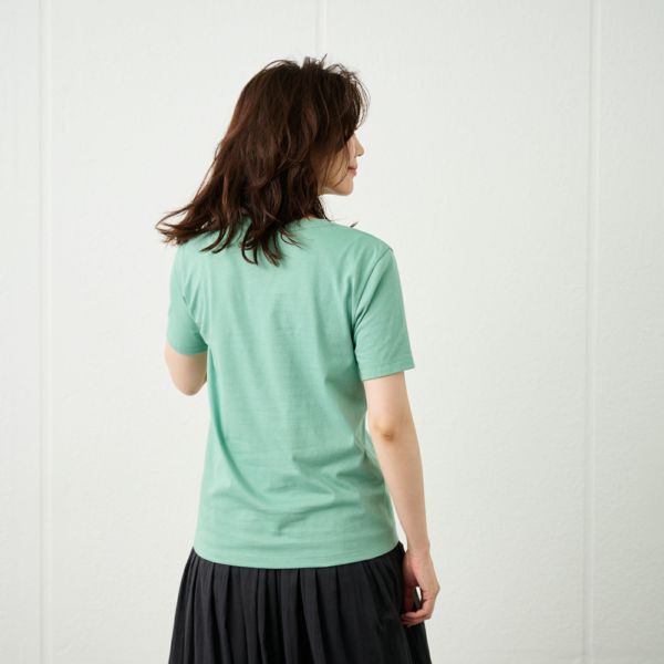 レディス　コットン１００クルーネック半袖Tシャツ
