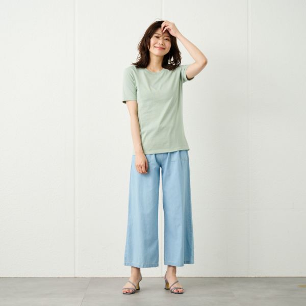 レディス　コットン１００クルーネック半袖Tシャツ