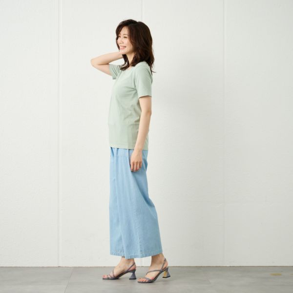 レディス　コットン１００クルーネック半袖Tシャツ