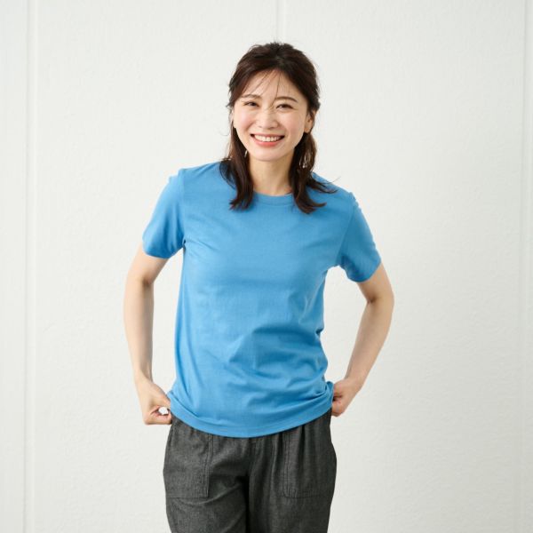 レディス　コットン１００クルーネック半袖Tシャツ