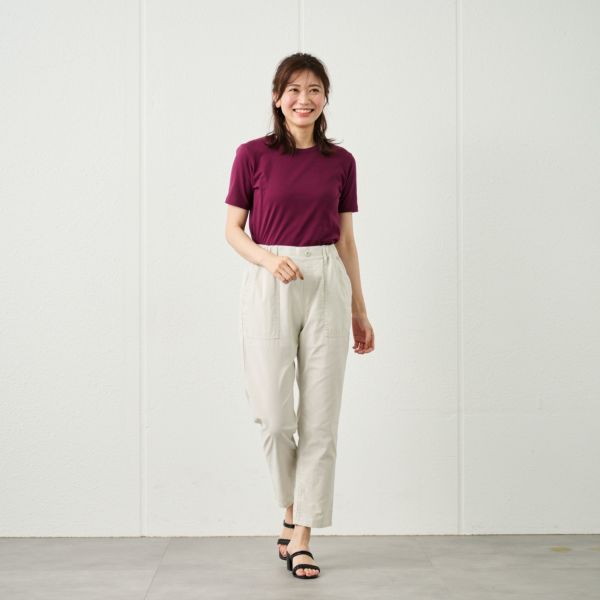 シャンブレーテーパードパンツ