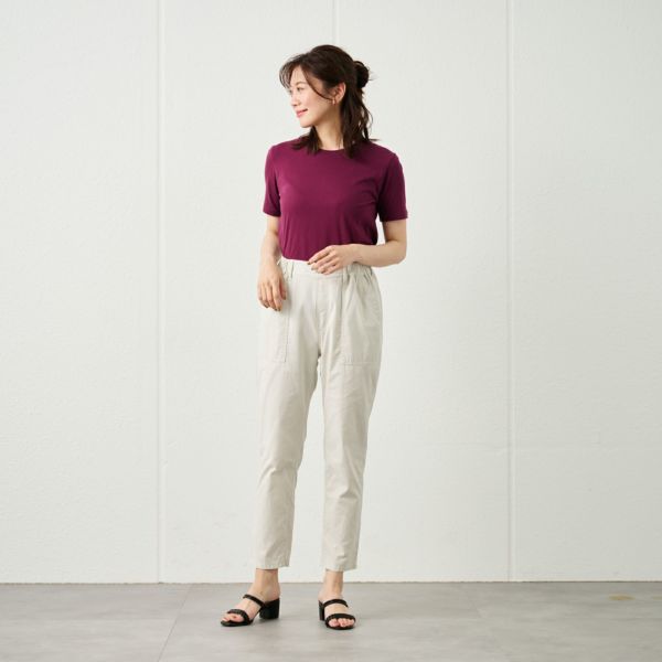 シャンブレーテーパードパンツ