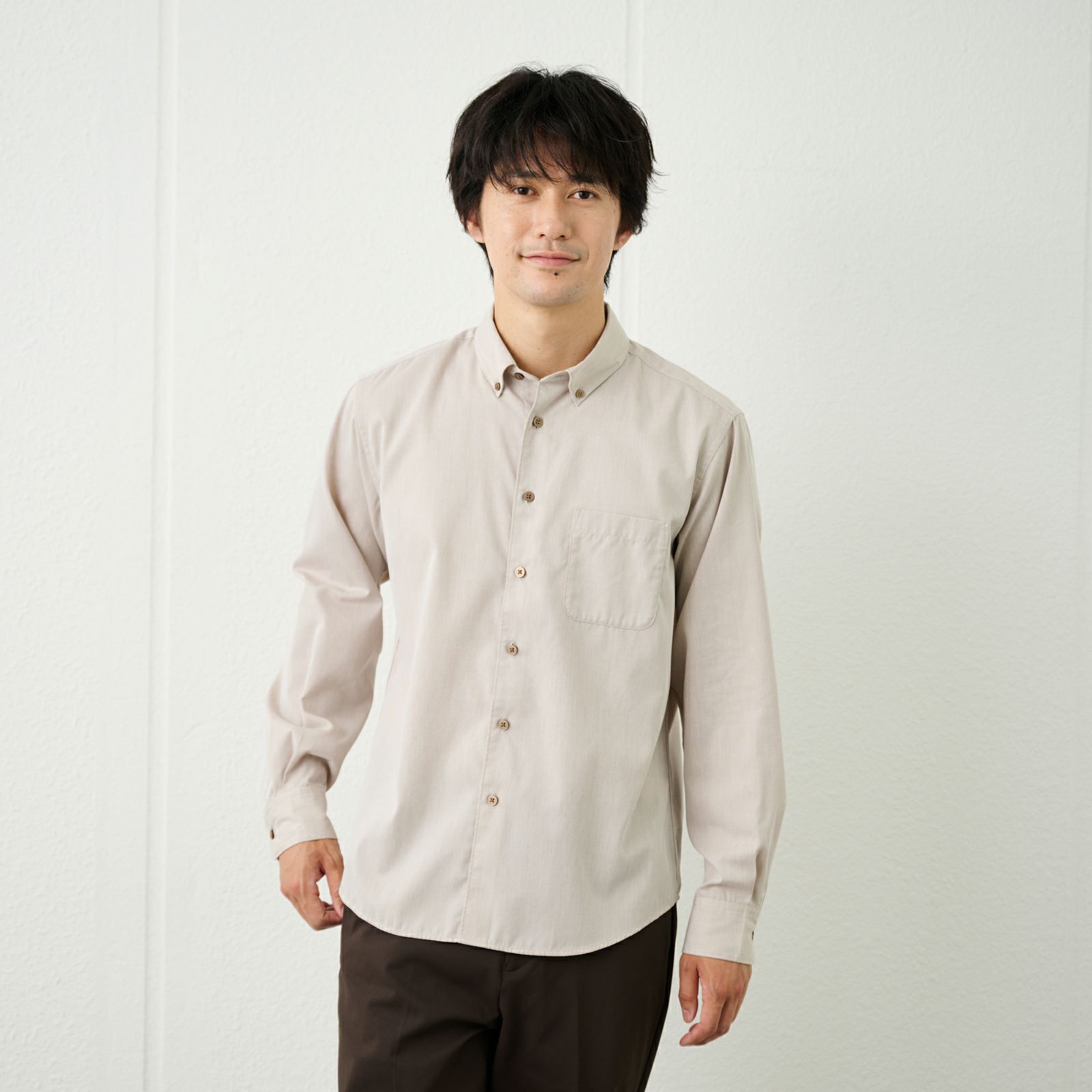 【てまらく】コードドビーボタンダウンシャツ