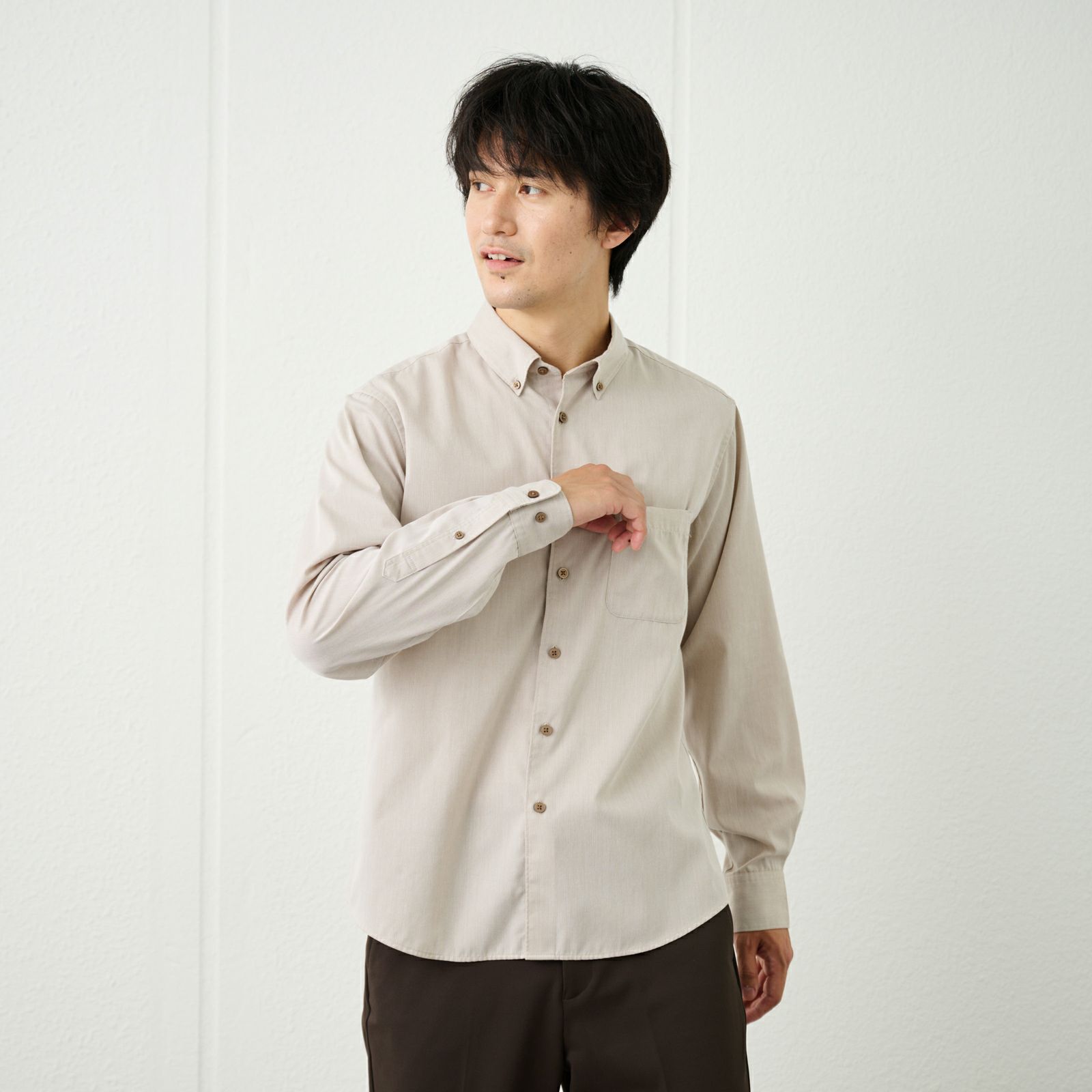 【てまらく】コードドビーボタンダウンシャツ