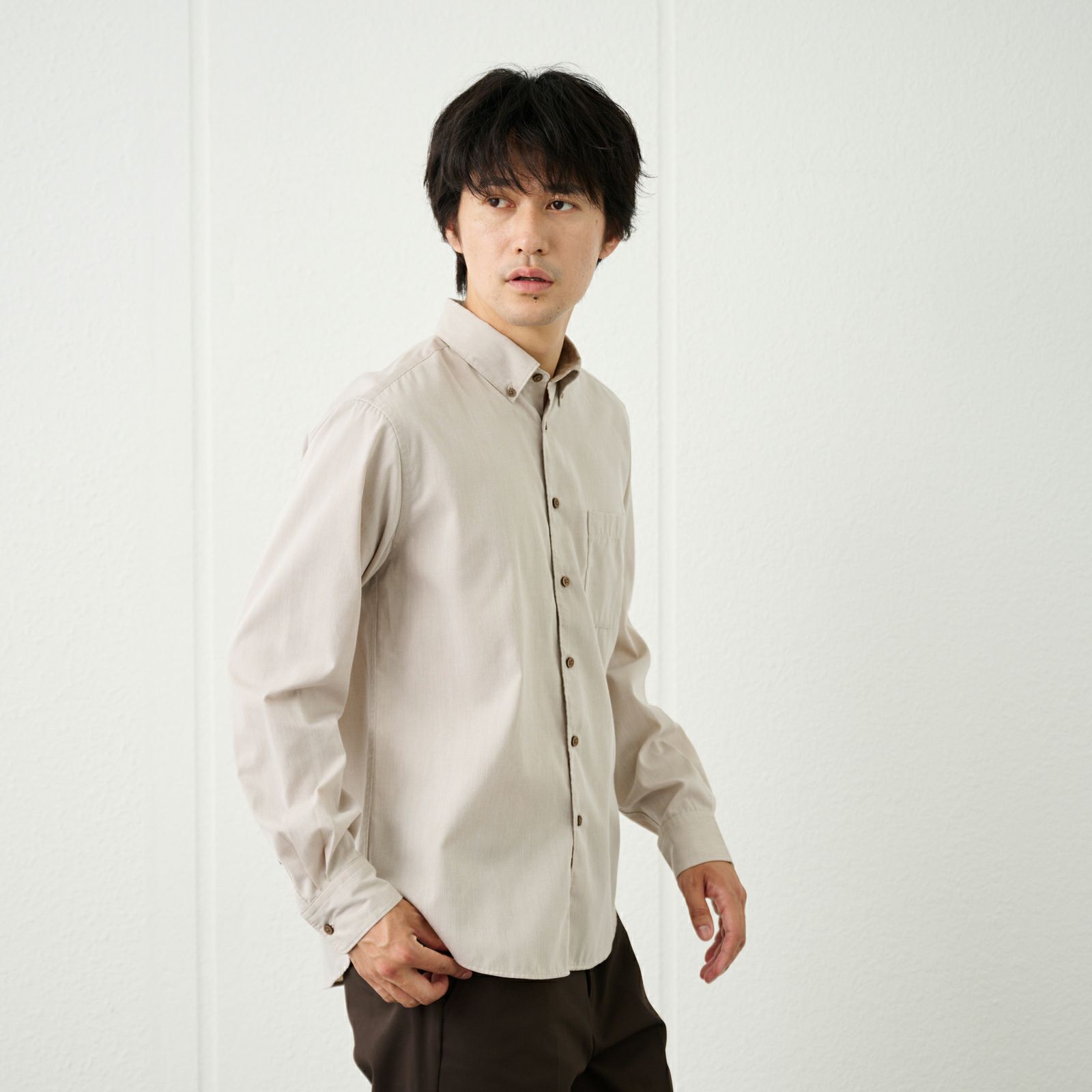 【てまらく】コードドビーボタンダウンシャツ