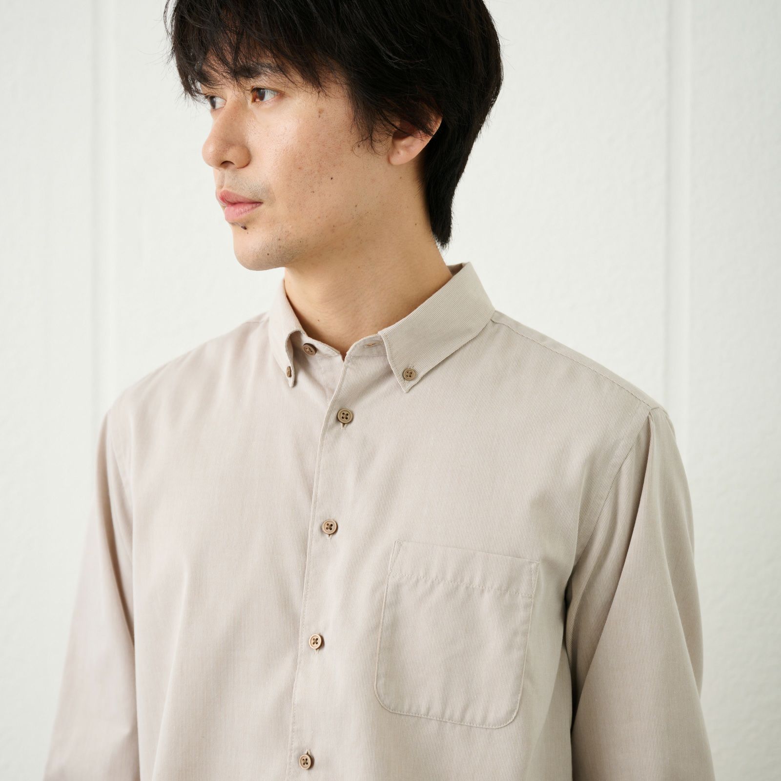 【てまらく】コードドビーボタンダウンシャツ
