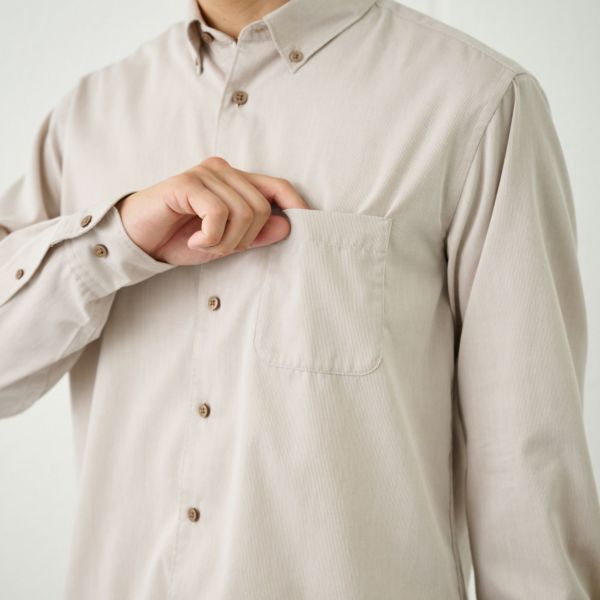 【てまらく】コードドビーボタンダウンシャツ
