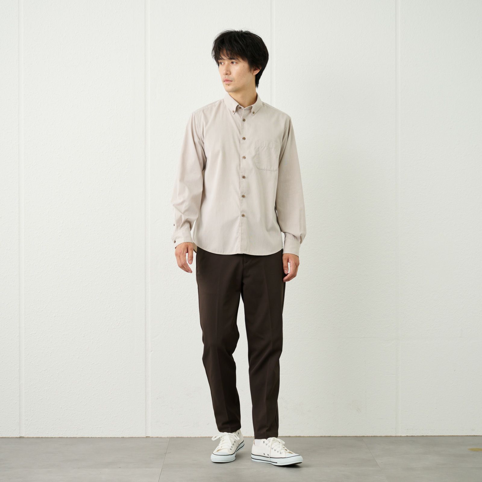 【てまらく】コードドビーボタンダウンシャツ