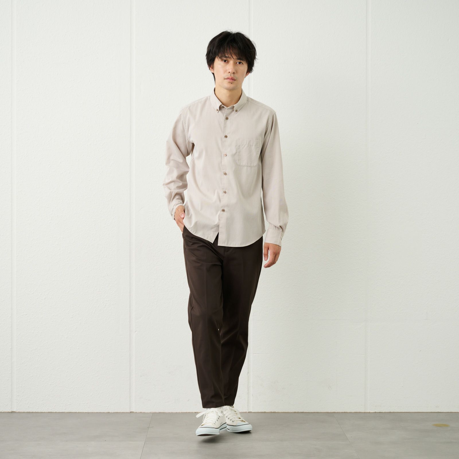 【てまらく】コードドビーボタンダウンシャツ