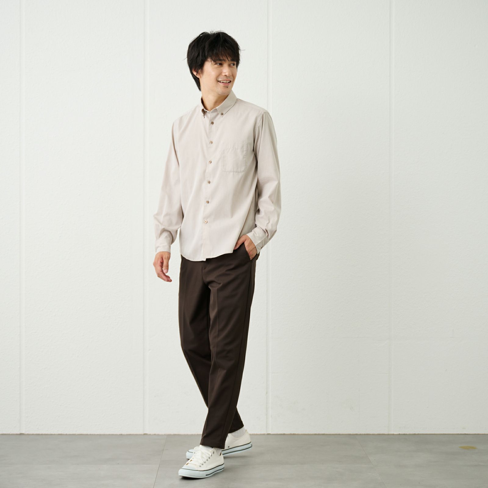 【てまらく】コードドビーボタンダウンシャツ