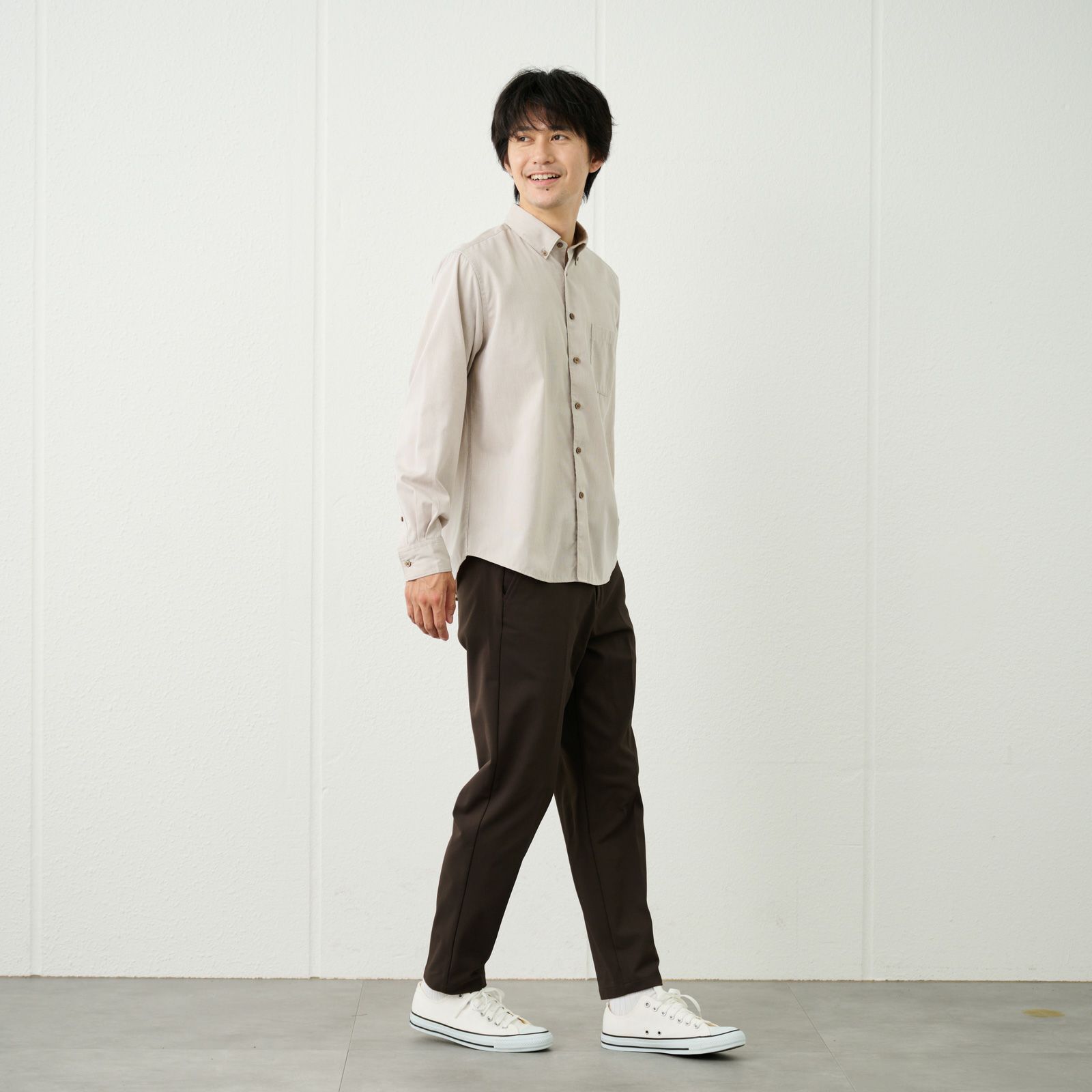 【てまらく】コードドビーボタンダウンシャツ