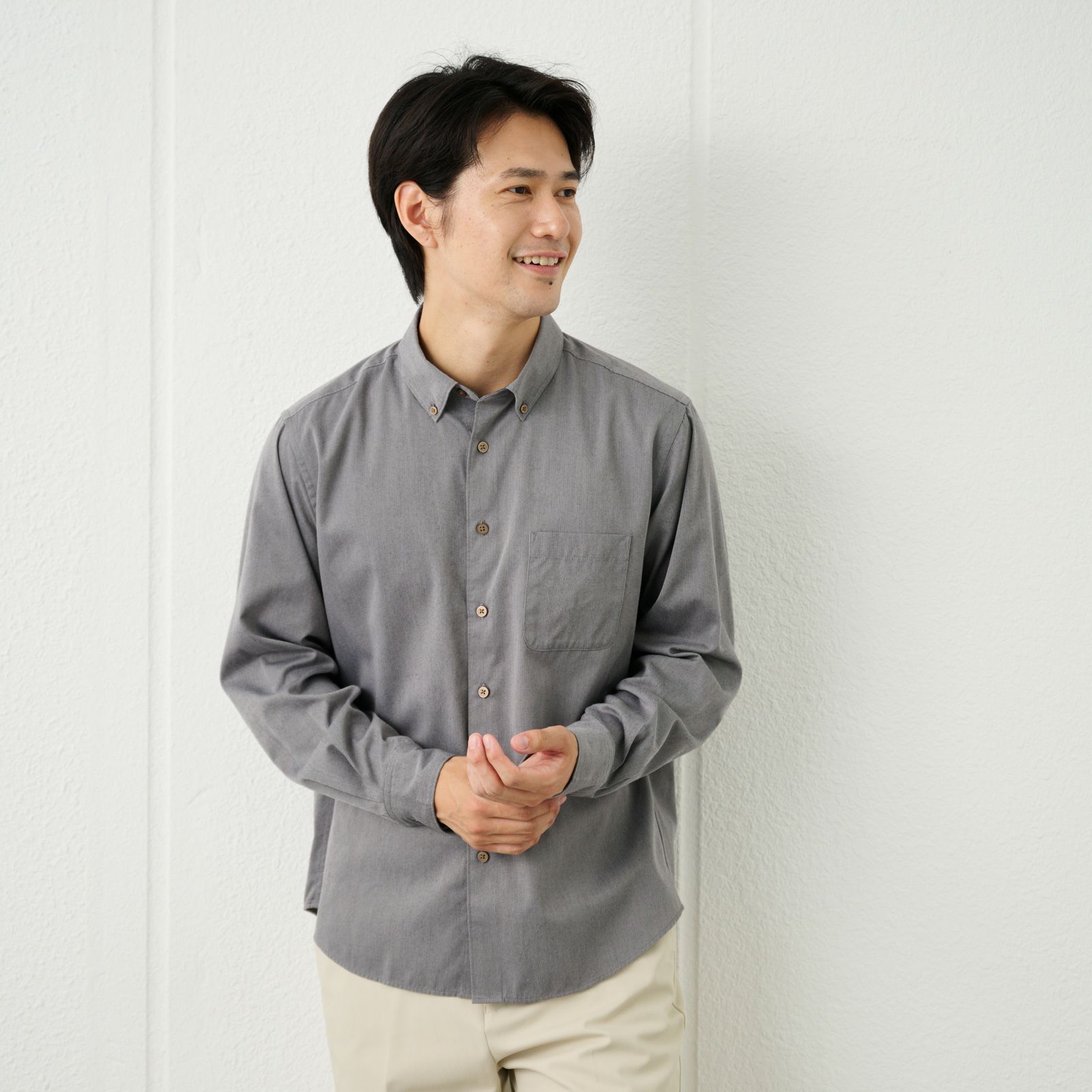 【てまらく】コードドビーボタンダウンシャツ