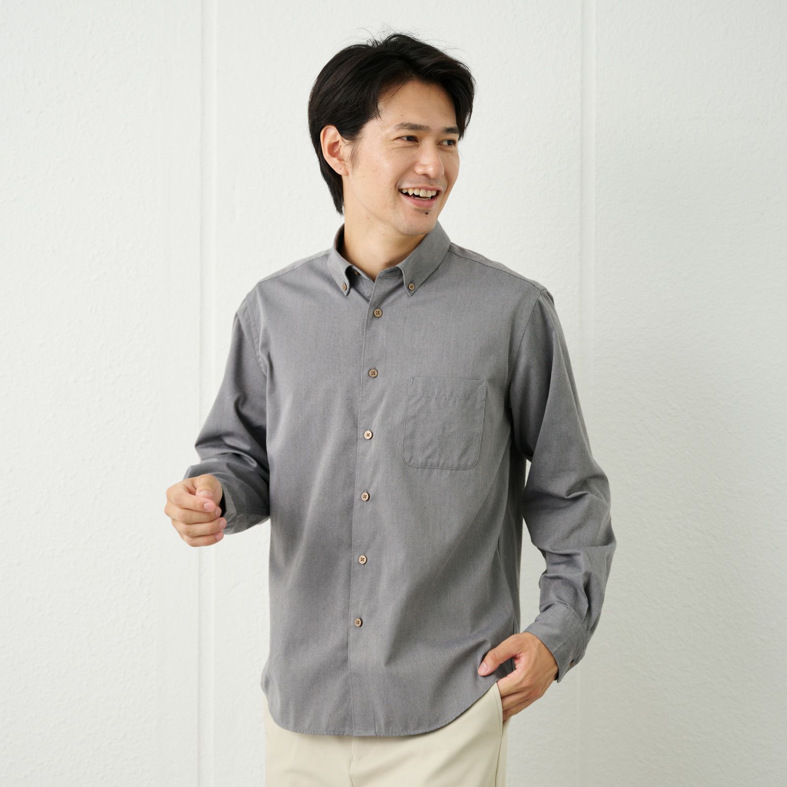 【てまらく】コードドビーボタンダウンシャツ