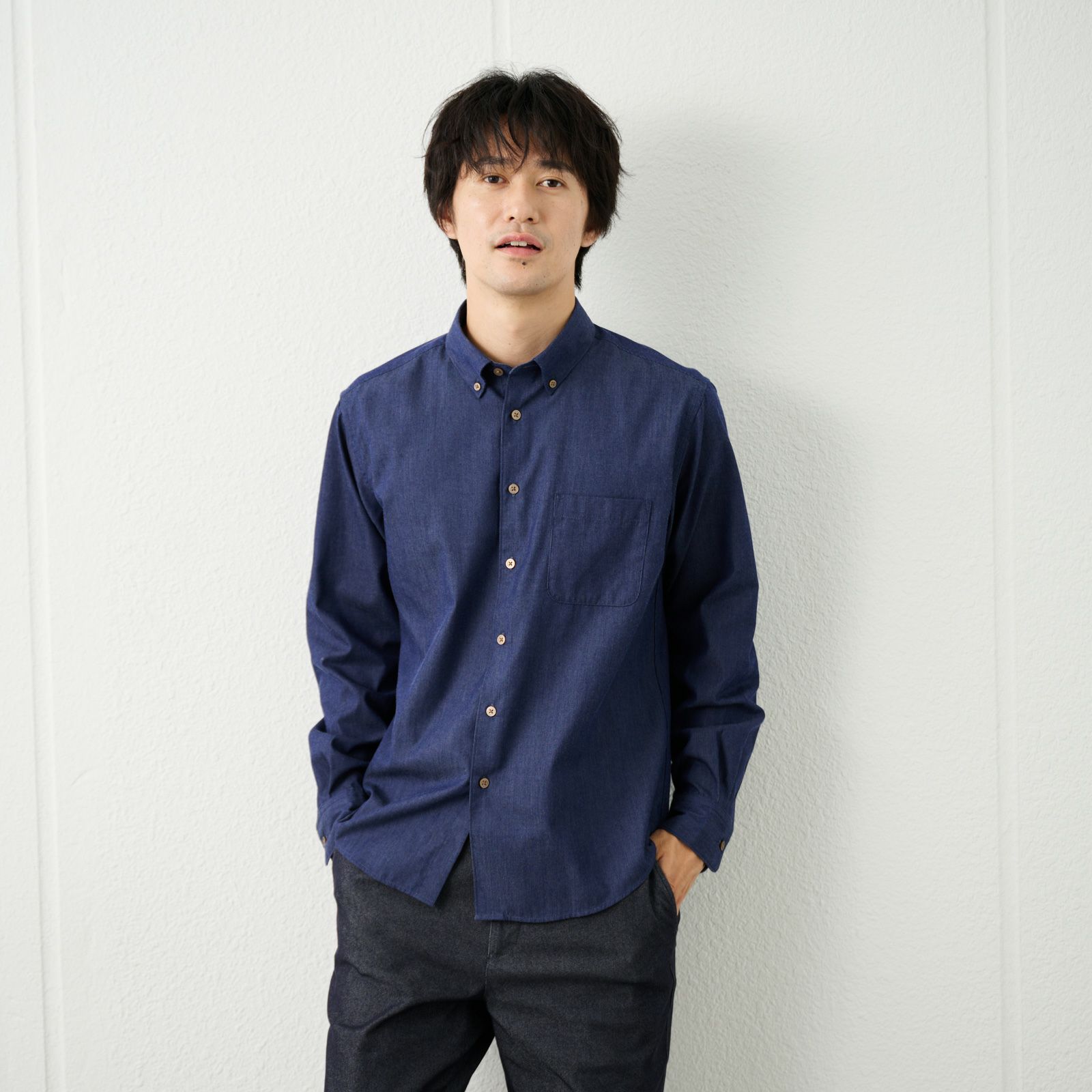 【てまらく】コードドビーボタンダウンシャツ