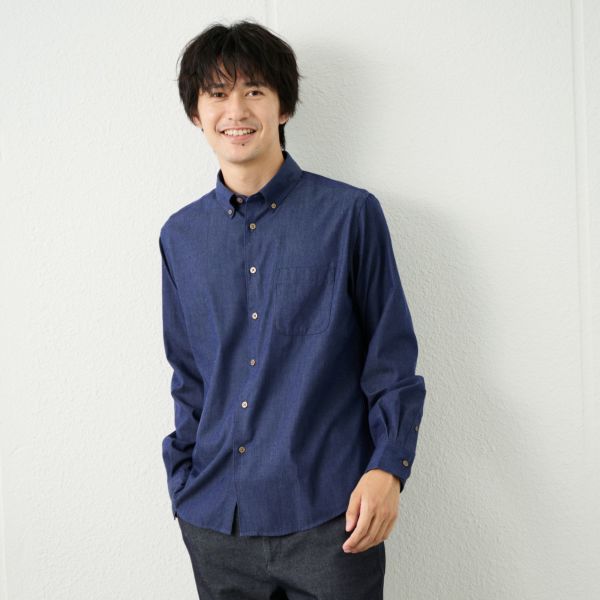 【てまらく】コードドビーボタンダウンシャツ