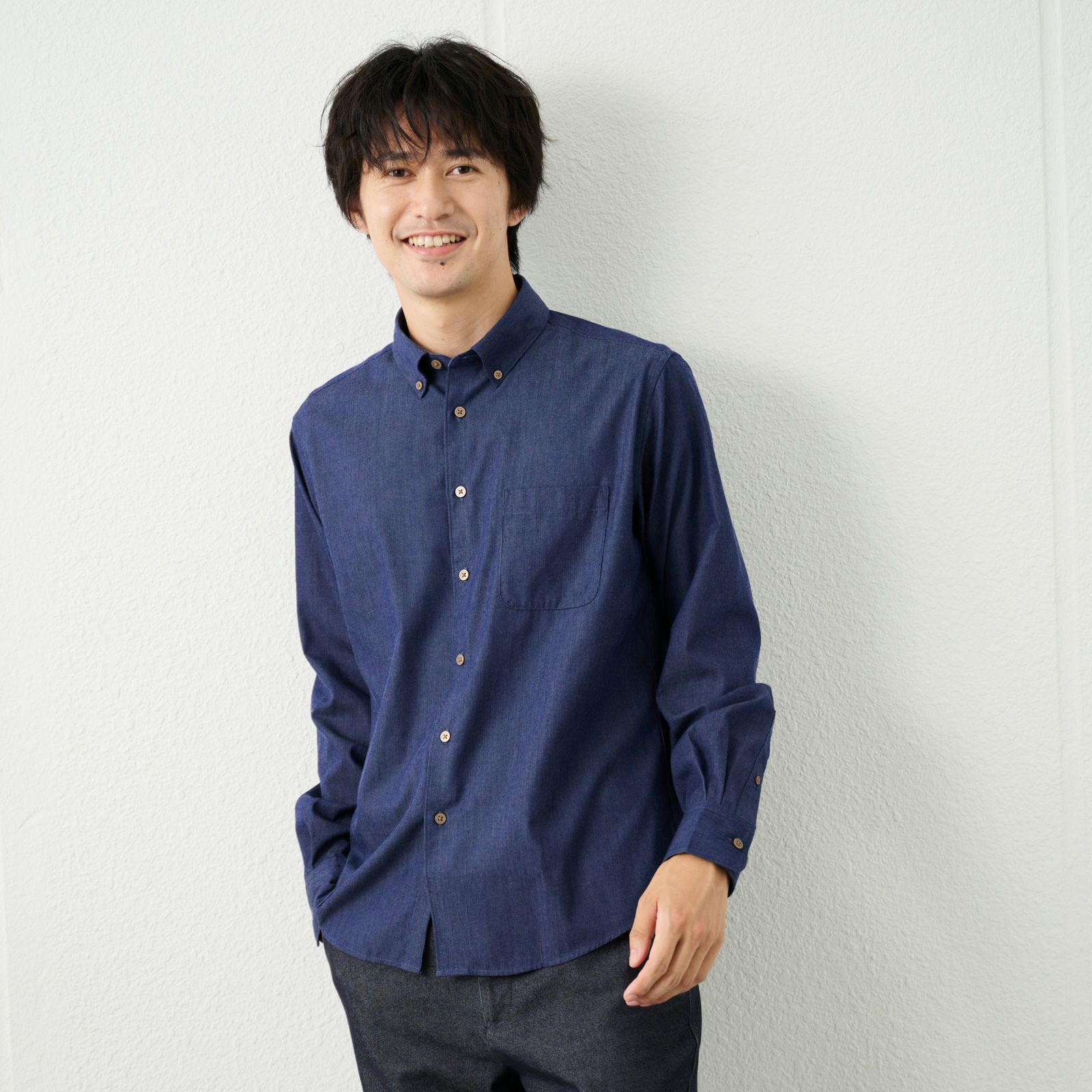 【てまらく】コードドビーボタンダウンシャツ