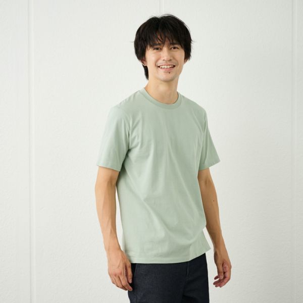 メンズ　コットン１００クルーネック半袖Tシャツ