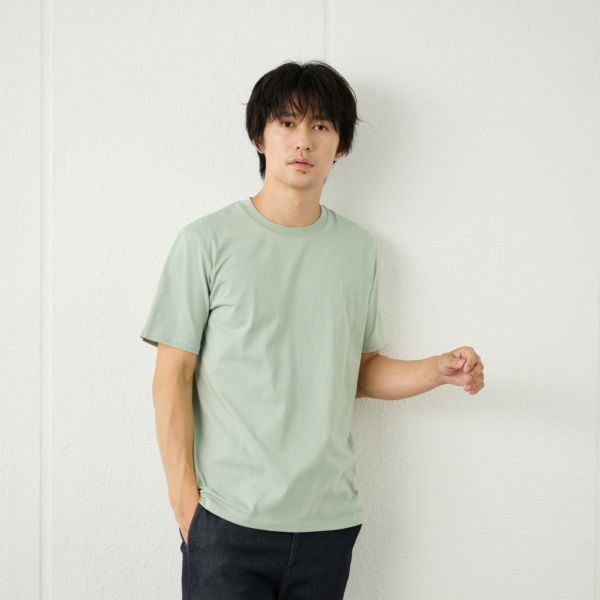 メンズ　コットン１００クルーネック半袖Tシャツ