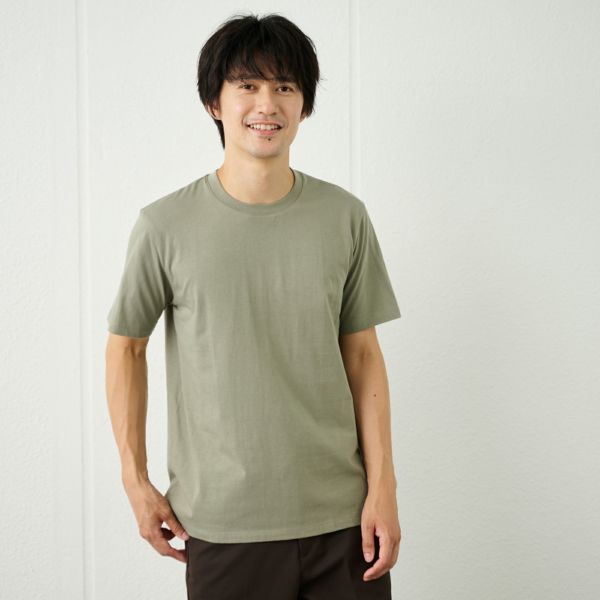 メンズ　コットン１００クルーネック半袖Tシャツ