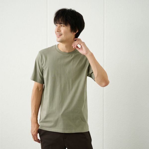 メンズ　コットン１００クルーネック半袖Tシャツ