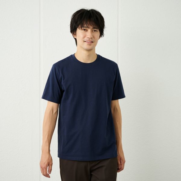メンズ　コットン１００クルーネック半袖Tシャツ