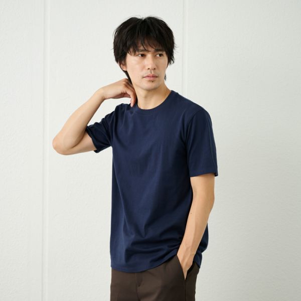 メンズ　コットン１００クルーネック半袖Tシャツ
