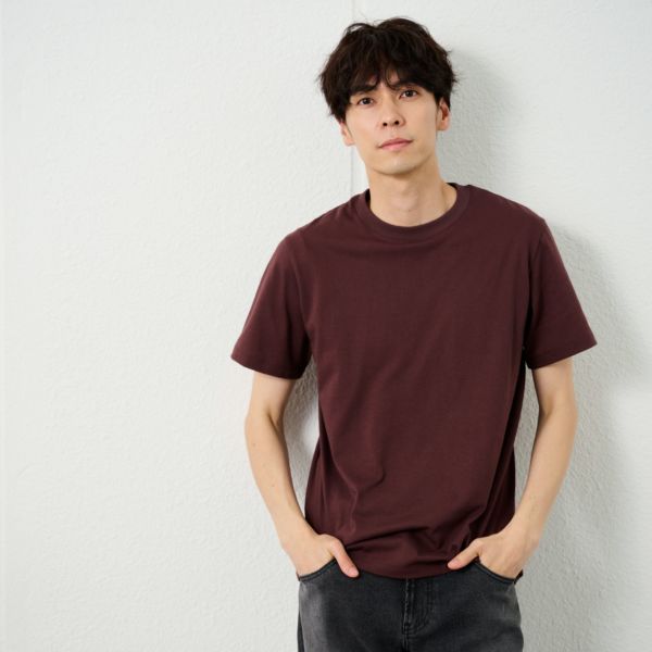 メンズ　コットン１００クルーネック半袖Tシャツ