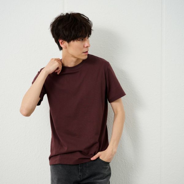 メンズ　コットン１００クルーネック半袖Tシャツ