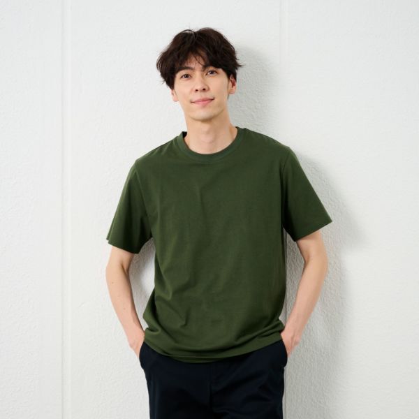 メンズ　コットン１００クルーネック半袖Tシャツ