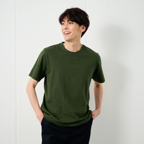メンズ　コットン１００クルーネック半袖Tシャツ