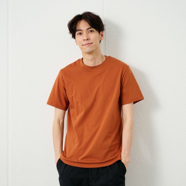 メンズ　コットン１００クルーネック半袖Tシャツ