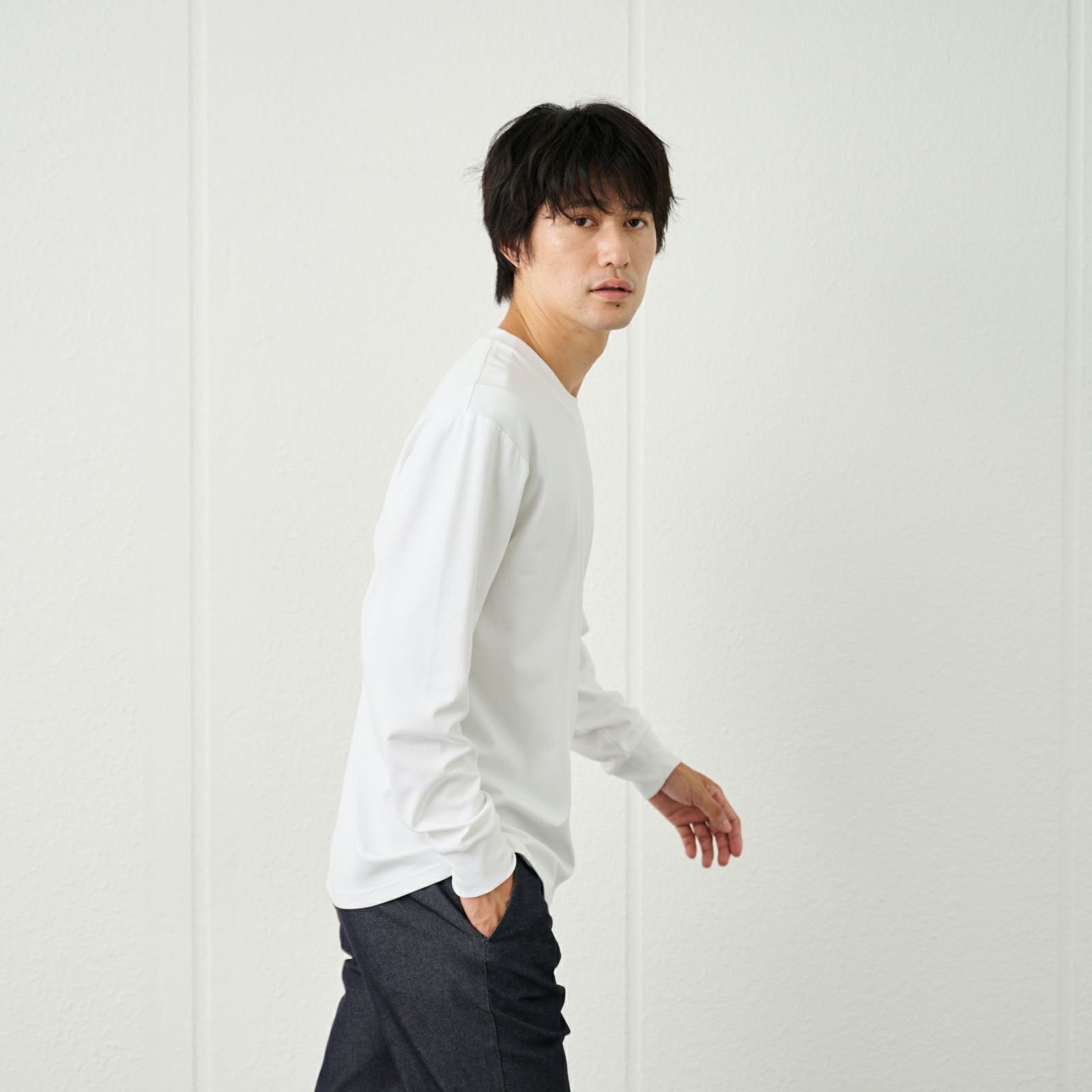 ピースフィットクール　ＵＶ対策スムース無地長袖Tシャツ