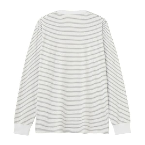 シルキータッチコットン　クルーボーダー長袖Tシャツ