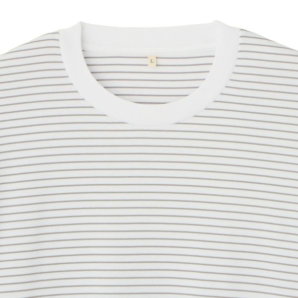 シルキータッチコットン　クルーボーダー長袖Tシャツ
