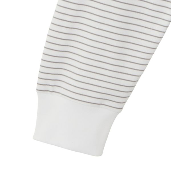 シルキータッチコットン　クルーボーダー長袖Tシャツ