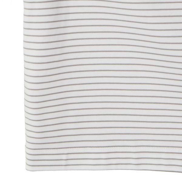 シルキータッチコットン　クルーボーダー長袖Tシャツ