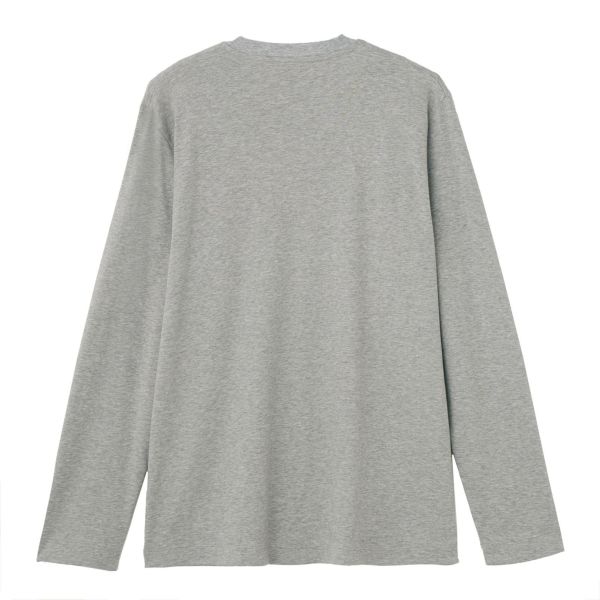シルキータッチコットン　クルーネック長袖Tシャツ（無地）