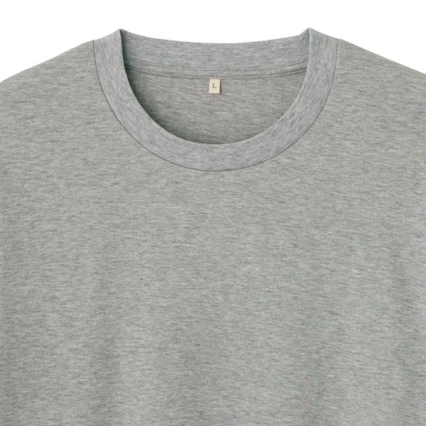 シルキータッチコットン　クルーネック長袖Tシャツ（無地）